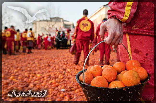 جشنواره جنگ پرتقال در ایتالیا